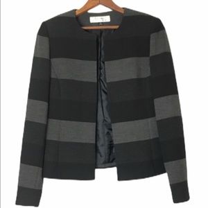 Tahari Black & Gray Striped Blazer